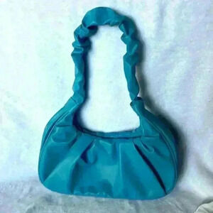 Olivia & Kate Blue Rouched Shoulder Bag Purse